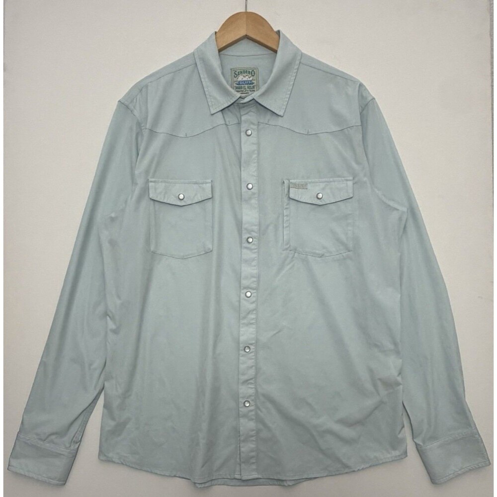 Sendero Provision Co Shirt Mens XL Blue Confluence Tech Snap Western Performance